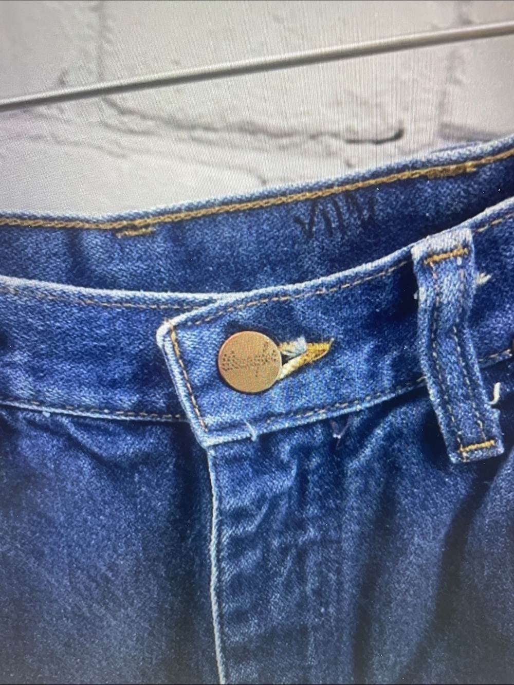 Men's Slim Straight Jeans in Dark Blue Denim - Picture 4 of 6